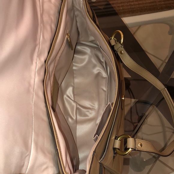 COACH CAMPBELL LEATHER EVA FLAP SATCHEL CAMEL/TAN - Picture 3 of 4